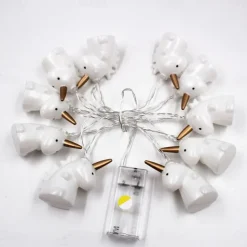 1.5M 10LEDs Unicorn Fairy Tale Garland String Lights Battery Operation Christmas String Lights Holiday Wedding Party Family Kids Bedroom Decoration Delivery Without Battery