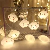 1.5M 3M Led String Holiday Lights Cute Cloud Christmas New Year Party Decor Fairy String Lights AA Battery Operated Warm White Xmas Lighting 10Leds 20Leds