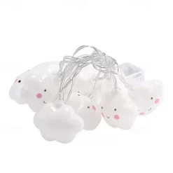 1.5M 3M Led String Holiday Lights Cute Cloud Christmas New Year Party Decor Fairy String Lights AA Battery Operated Warm White Xmas Lighting 10Leds 20Leds