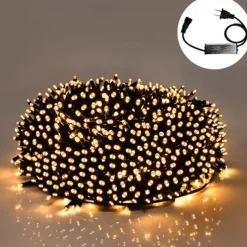 50M 100M Outdoor Waterproof Light String Festival Party Decorative Light 8-mode Iron Shell Waterproof Power Supply Garden Garden Garden Lighting Lamp 24V Low Voltage 1 set