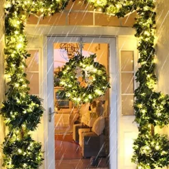 50M 100M Outdoor Waterproof Light String Festival Party Decorative Light 8-mode Iron Shell Waterproof Power Supply Garden Garden Garden Lighting Lamp 24V Low Voltage 1 set