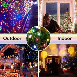 50M 100M Outdoor Waterproof Light String Festival Party Decorative Light 8-mode Iron Shell Waterproof Power Supply Garden Garden Garden Lighting Lamp 24V Low Voltage 1 set