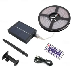 5M 10M USB Charging Remote Control Solar LED Lamp With Outdoor Lamp Led Lamp With Garden String Lamp Led Solar Street Garden Decoration Wreath Festival Party Atmosphere Lamp 1 set