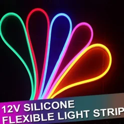 1m Neon Strip Lights 120 LEDs 2835 SMD 1pc Warm White White Yellow Waterproof Cuttable Decorative 12 V