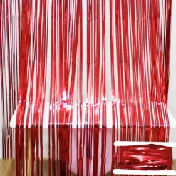 2*2m Rain Silk Curtain New House Tied with Wedding Room Hanging Curtain Romantic and Beautiful Wedding Banquet Colorful Strips Proposal Scenery Aluminum Foil Strip T-Table Decoration