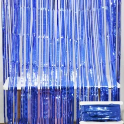 2*2m Rain Silk Curtain New House Tied with Wedding Room Hanging Curtain Romantic and Beautiful Wedding Banquet Colorful Strips Proposal Scenery Aluminum Foil Strip T-Table Decoration