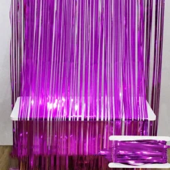 2*2m Rain Silk Curtain New House Tied with Wedding Room Hanging Curtain Romantic and Beautiful Wedding Banquet Colorful Strips Proposal Scenery Aluminum Foil Strip T-Table Decoration