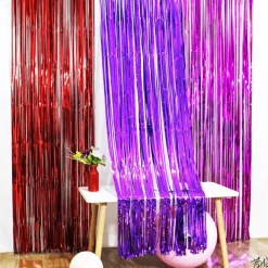 2*2m Rain Silk Curtain New House Tied with Wedding Room Hanging Curtain Romantic and Beautiful Wedding Banquet Colorful Strips Proposal Scenery Aluminum Foil Strip T-Table Decoration