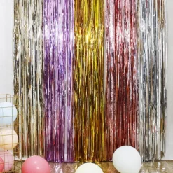 2*2m Rain Silk Curtain New House Tied with Wedding Room Hanging Curtain Romantic and Beautiful Wedding Banquet Colorful Strips Proposal Scenery Aluminum Foil Strip T-Table Decoration