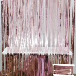 2*2m Rain Silk Curtain New House Tied with Wedding Room Hanging Curtain Romantic and Beautiful Wedding Banquet Colorful Strips Proposal Scenery Aluminum Foil Strip T-Table Decoration