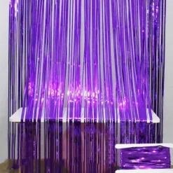 2*2m Rain Silk Curtain New House Tied with Wedding Room Hanging Curtain Romantic and Beautiful Wedding Banquet Colorful Strips Proposal Scenery Aluminum Foil Strip T-Table Decoration