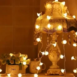 3M Rose String Lights 20 LEDs, Valentines USB Powered Fairy String Lights Warm White, Cold White, RGB for Wedding Decorative Lights, Indoor & Outdoor Decor