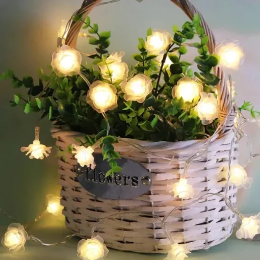 3M Rose String Lights 20 LEDs, Valentines USB Powered Fairy String Lights Warm White, Cold White, RGB for Wedding Decorative Lights, Indoor & Outdoor Decor