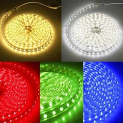 3M SMD 5050 LED Strip light Waterproof 220V 5050 LED Strip Lights Diode Tape Holiday Decoration Lamp LED String Ribbon 60LEDs/M With EU Plug