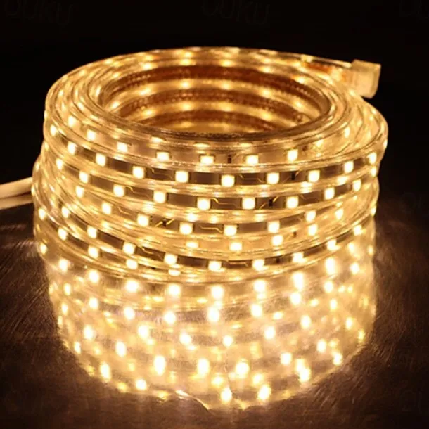 3M SMD 5050 LED Strip light Waterproof 220V 5050 LED Strip Lights Diode Tape Holiday Decoration Lamp LED String Ribbon 60LEDs/M With EU Plug