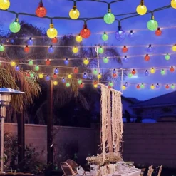 20M Solar LED Lantern String Lights, 200 Bubble Ball LEDs String, Waterproof Outdoor for Christmas Garden Decoration 1 Set