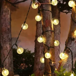 20M Solar LED Lantern String Lights, 200 Bubble Ball LEDs String, Waterproof Outdoor for Christmas Garden Decoration 1 Set