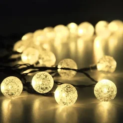 20M Solar LED Lantern String Lights, 200 Bubble Ball LEDs String, Waterproof Outdoor for Christmas Garden Decoration 1 Set