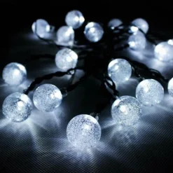 20M Solar LED Lantern String Lights, 200 Bubble Ball LEDs String, Waterproof Outdoor for Christmas Garden Decoration 1 Set
