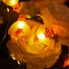 3M Solar Powered Bee String Lights, 20 LEDs Waterproof Outdoor Lights with Mounting Bracket for Christmas, Patio, Yard, Warm White, White Multicolor, Blue