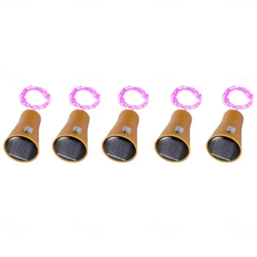 2M Solar String Lights, 20 LEDs Wine Bottle String Lights, Warm White, RGB and Waterproof for Christmas & Wedding Decorations 5pcs Set