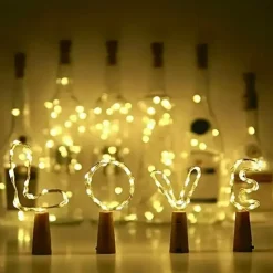 2M Solar String Lights, 20 LEDs Wine Bottle String Lights, Warm White, RGB and Waterproof for Christmas & Wedding Decorations 5pcs Set
