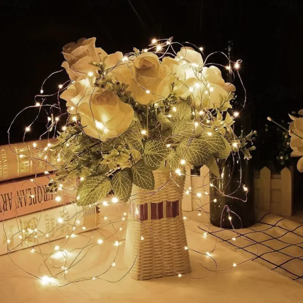 10m String Lights 100 LEDs 1pc Warm White Cold White Multi Color Waterproof Party Decorative USB Powered