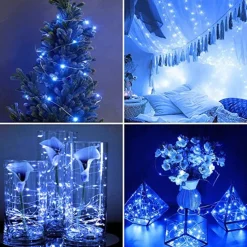 1m String Lights 10 LEDs 10pcs 1pc Blue Christmas New Year's Waterproof Party Decorative Batteries Powered