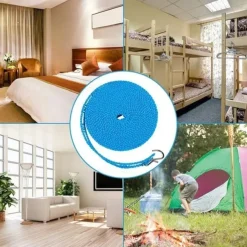 3-10m Windproof Clothesline Camping Clothesline Durable Travel Clothes Line Rope Portable Clothes Drying Line Heavy Duty Laundry Line Length Adjustable Non-slip Clothing Line Outdoor Indoor