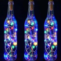 2m Wine Bottle String Lights 6pcs 20 LEDs Warm White White Red Creative Decoration for Party Holidays Christmas Tree Light up