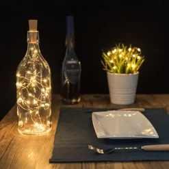 2m Wine Bottle String Lights 6pcs 20 LEDs Warm White White Red Creative Decoration for Party Holidays Christmas Tree Light up