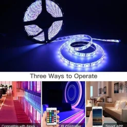 15M 3x5M WIFI Smart LED Light Strips Kit Waterproof RGB Tiktok Lights 450 LEDs 5050 Phone Controlled LED Strip KitTimer LED Tape LightWorks with Android iOS and Google Home