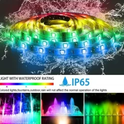 15M 3x5M WIFI Smart LED Light Strips Kit Waterproof RGB Tiktok Lights 450 LEDs 5050 Phone Controlled LED Strip KitTimer LED Tape LightWorks with Android iOS and Google Home