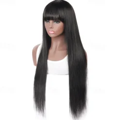 Machine Made Human Hair Wig Straight Hair Natural Wig 150% Density