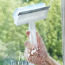 Magic Window Glass Cleaning Brush Double-sided Sponge Wiper Scraper Bathroom Wall Shower Squeegee Mirror Scrubber Tools