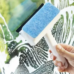 Magic Window Glass Cleaning Brush Double-sided Sponge Wiper Scraper Bathroom Wall Shower Squeegee Mirror Scrubber Tools