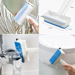 Magic Window Glass Cleaning Brush Double-sided Sponge Wiper Scraper Bathroom Wall Shower Squeegee Mirror Scrubber Tools