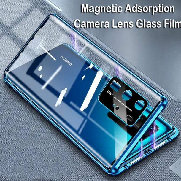 Magnetic Adsorption Tempered Glass Double Sided Case For Huawei P40 P30 Pro Lite Coque 360 Protective Cases with Carmera Lens Protector for Huawei Mate 30 20 Pro Nova 7i 6SE