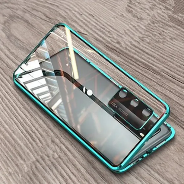 Magnetic Adsorption Tempered Glass Double Sided Case For Huawei P40 P30 Pro Lite Coque 360 Protective Cases with Carmera Lens Protector for Huawei Mate 30 20 Pro Nova 7i 6SE