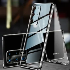 Magnetic Adsorption Tempered Glass Double Sided Case For Huawei P40 P30 Pro Lite Coque 360 Protective Cases with Carmera Lens Protector for Huawei Mate 30 20 Pro Nova 7i 6SE