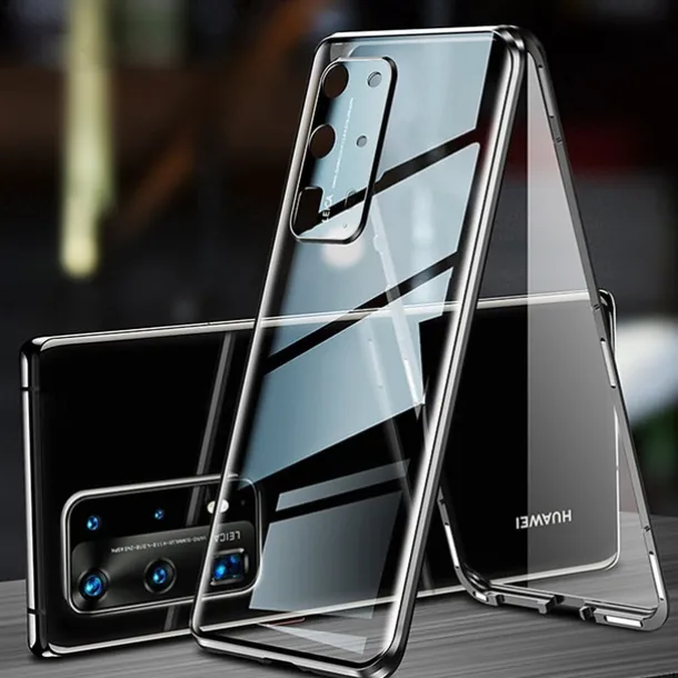 Magnetic Adsorption Tempered Glass Double Sided Case For Huawei P40 P30 Pro Lite Coque 360 Protective Cases with Carmera Lens Protector for Huawei Mate 30 20 Pro Nova 7i 6SE