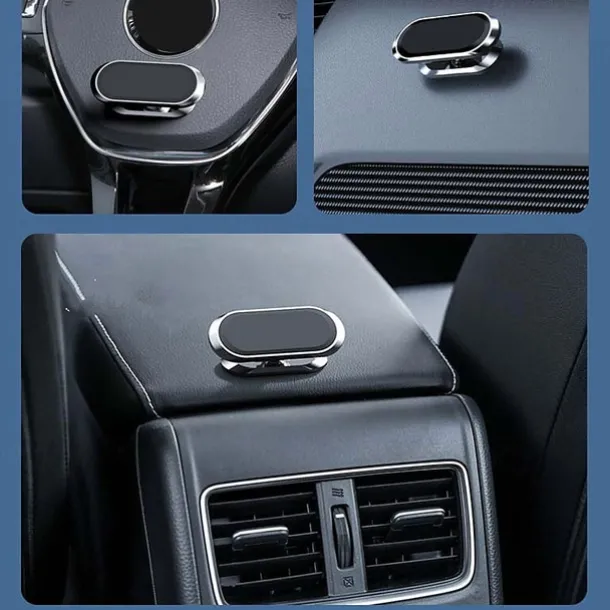 Magnetic Car Phone Holder Mount Easily Install 360° Rotation Magnetic Type Dashboard Mini Strip Shape Stand Compatible with All Smartphones