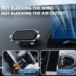 Magnetic Car Phone Holder Mount Easily Install 360° Rotation Magnetic Type Dashboard Mini Strip Shape Stand Compatible with All Smartphones