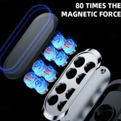 Magnetic Car Phone Holder Mount Easily Install 360° Rotation Magnetic Type Dashboard Mini Strip Shape Stand Compatible with All Smartphones