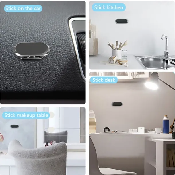 Magnetic Car Phone Holder Mount Easily Install 360° Rotation Magnetic Type Dashboard Mini Strip Shape Stand Compatible with All Smartphones