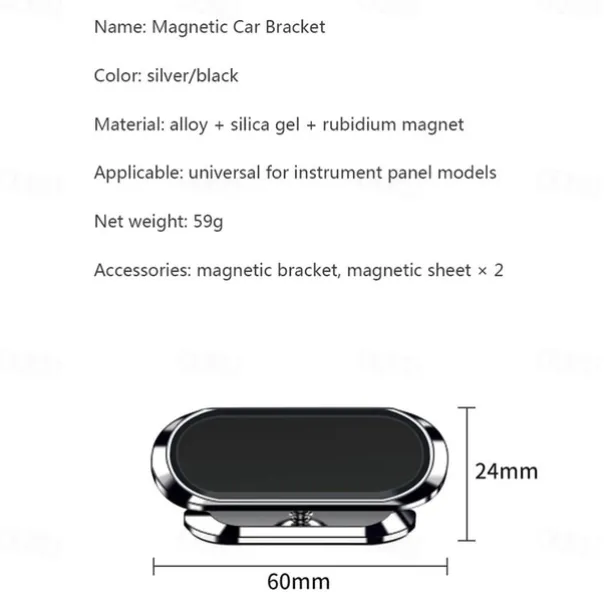 Magnetic Car Phone Holder Mount Easily Install 360° Rotation Magnetic Type Dashboard Mini Strip Shape Stand Compatible with All Smartphones