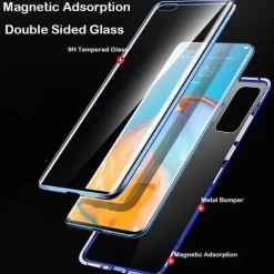 Magnetic Case For Huawei P40 Pro P30 Pro P20 Pro Mate 20 Pro 360 Protection Anti-Explosion Double Sided Tempered Glass Phone Case for Huawei P Smart Z