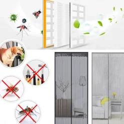 Magnetic Screen Door Mesh Fly Screen Door, Self Seal, Pet and Child Friendly, with Heavy Duty Mesh Curtain for Single Patio Sliding Door