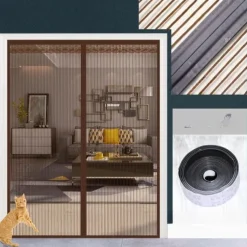 Magnetic Screen Door Mesh Fly Screen Door, Self Seal, Pet and Child Friendly, with Heavy Duty Mesh Curtain for Single Patio Sliding Door