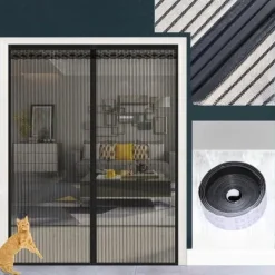 Magnetic Screen Door Mesh Fly Screen Door, Self Seal, Pet and Child Friendly, with Heavy Duty Mesh Curtain for Single Patio Sliding Door